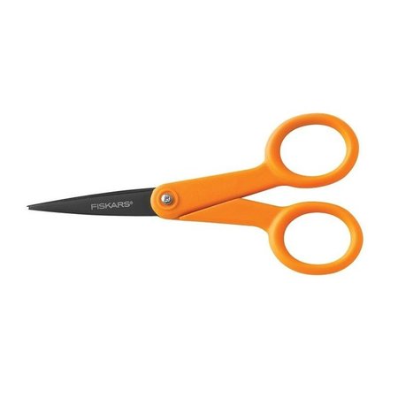 FISKARS 99947097J NonStick Scissor, 49 in OAL, 11316 in L Cut, Stainless Steel Blade, Double Loop Handle 199940-1007